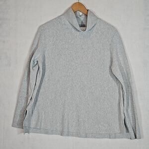 COS Grey Mock Neck Cotton Sweater